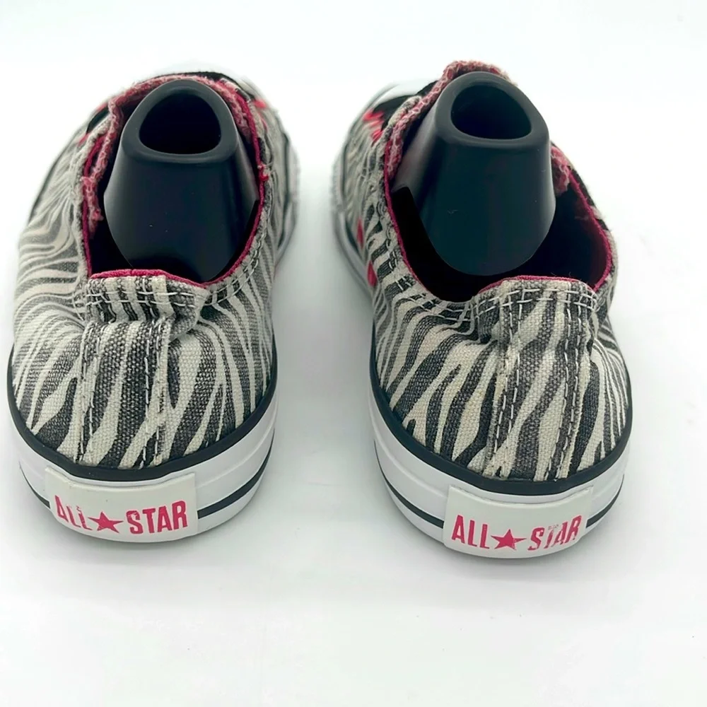 Converse All Star Low PINK Zebra Stripe Print Youth Athletic Shoes Size 3Y